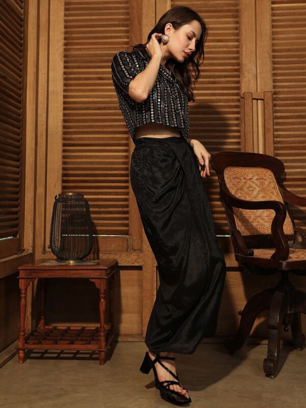 Embellished Acrylic Top With Skirt Co-Ords - Image 3