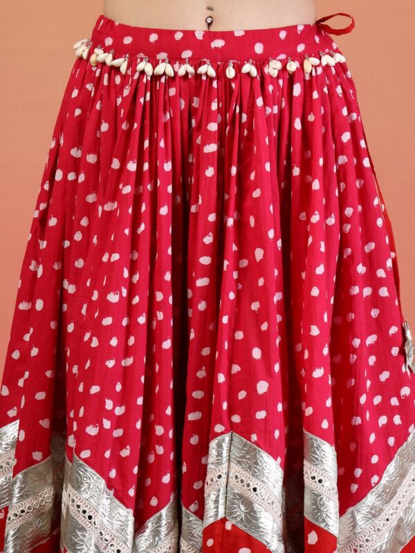 Printed Gotta Patti Ready to Wear Lehenga With Choli - Image 3