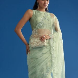 KALKI Fashion Embellished Beads And Stones Sarees With Blouse