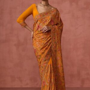 Soch Ethnic Motifs Embroidered Sequinned Pure Georgette Saree