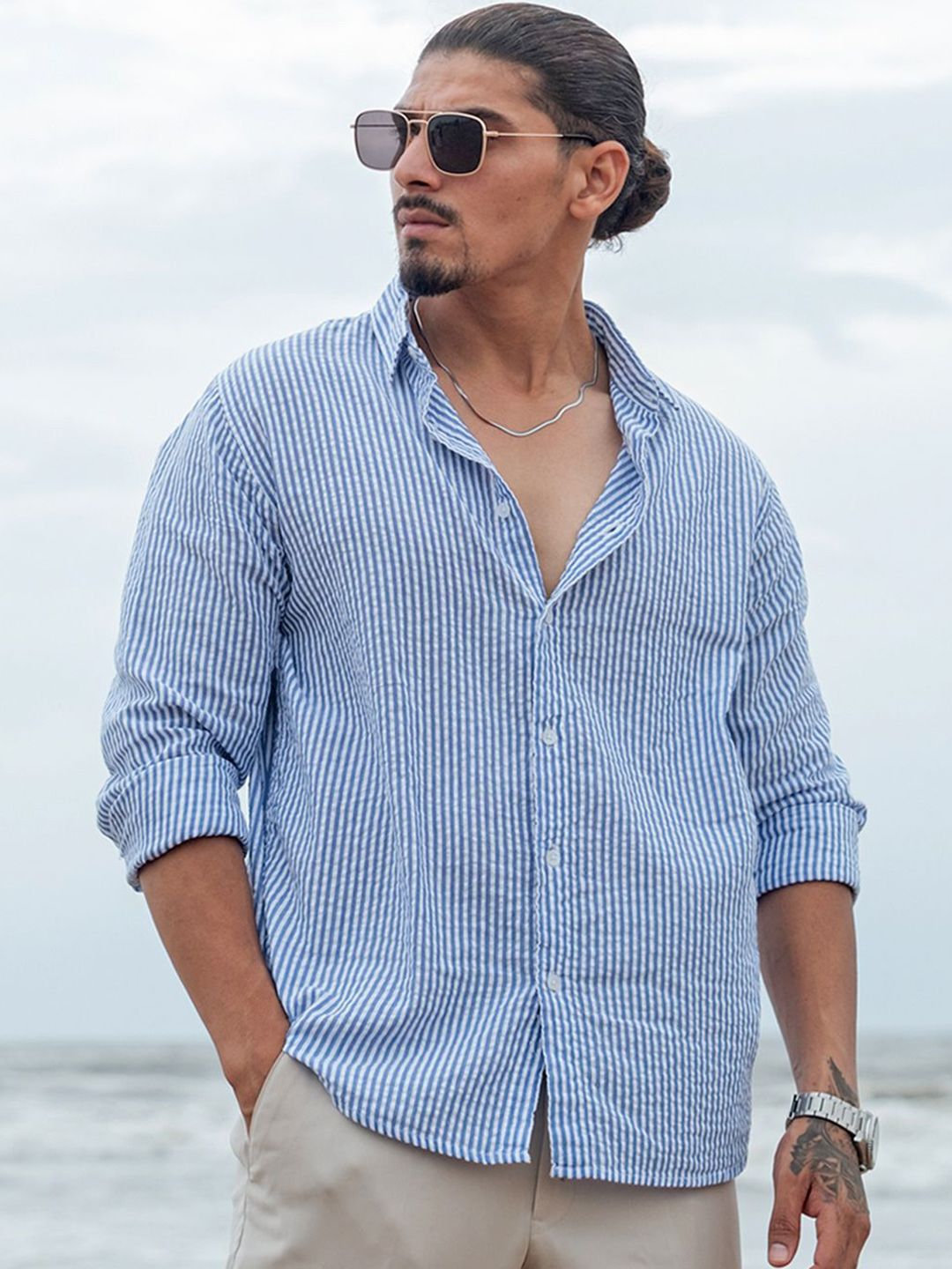 Powerlook Men Micro Checks Checked Casual Shirt