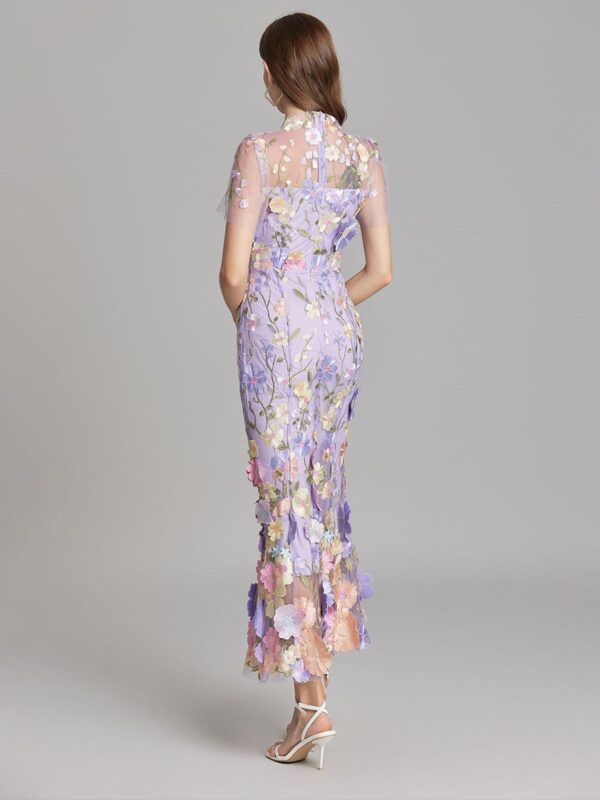 Floral Print Flutter Sleeve Maxi Dress - Image 2