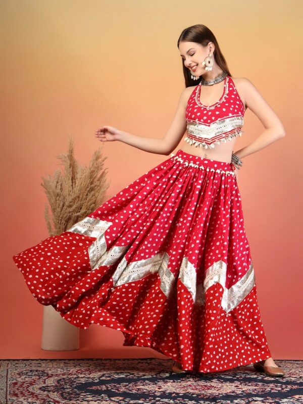 Printed Gotta Patti Ready to Wear Lehenga With Choli