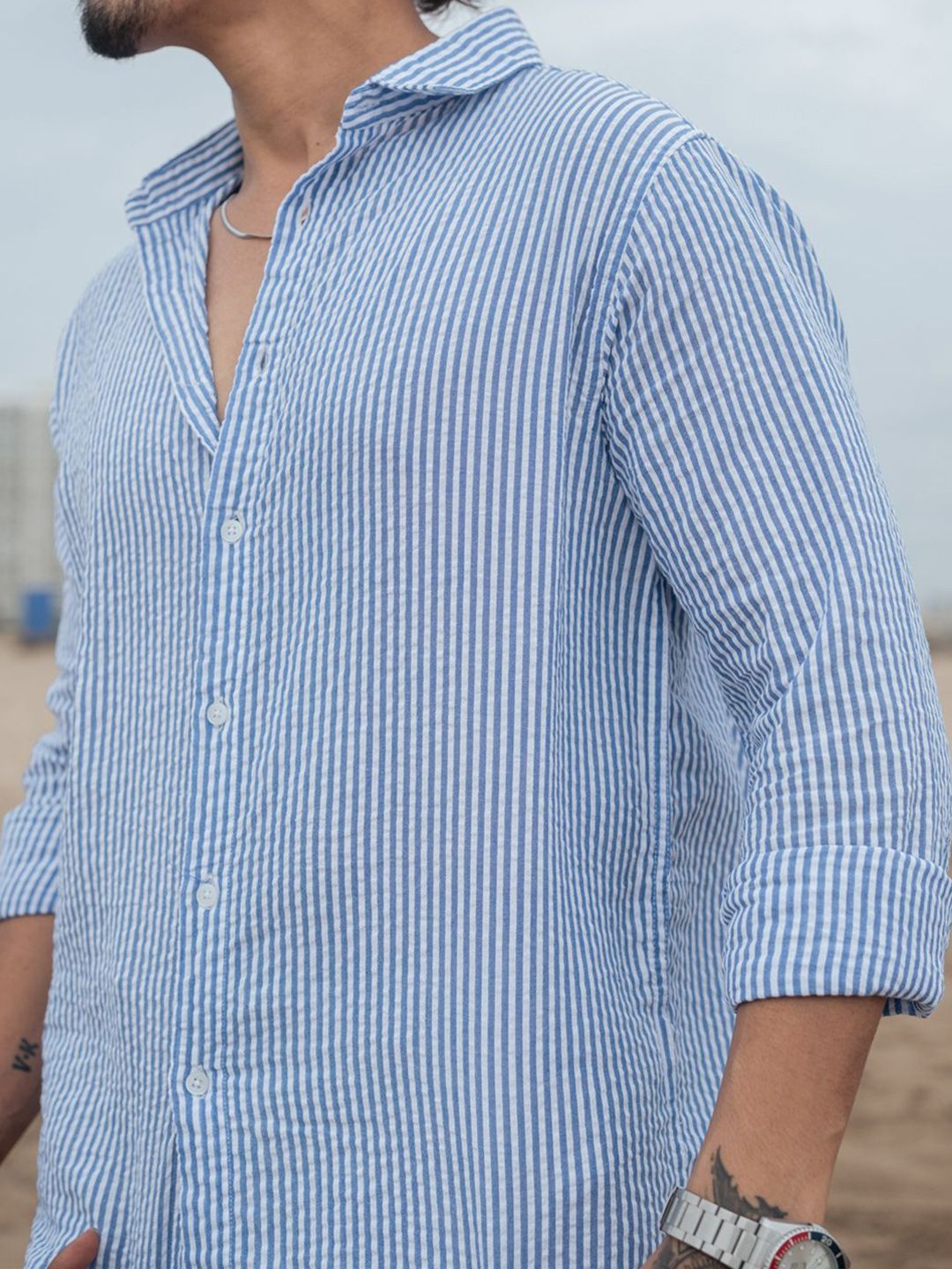 Powerlook Men Micro Checks Checked Casual Shirt - Image 3