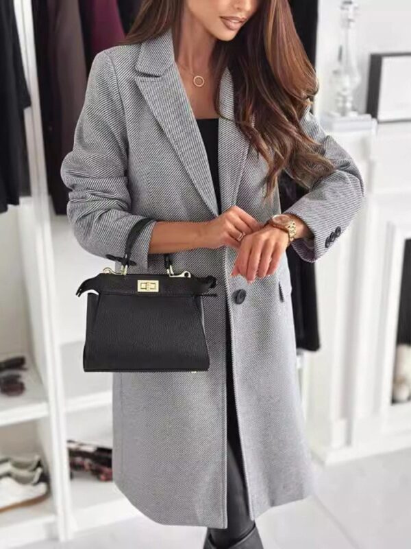 DressBerry Women Grey Casual Polyester Blazer - Image 3
