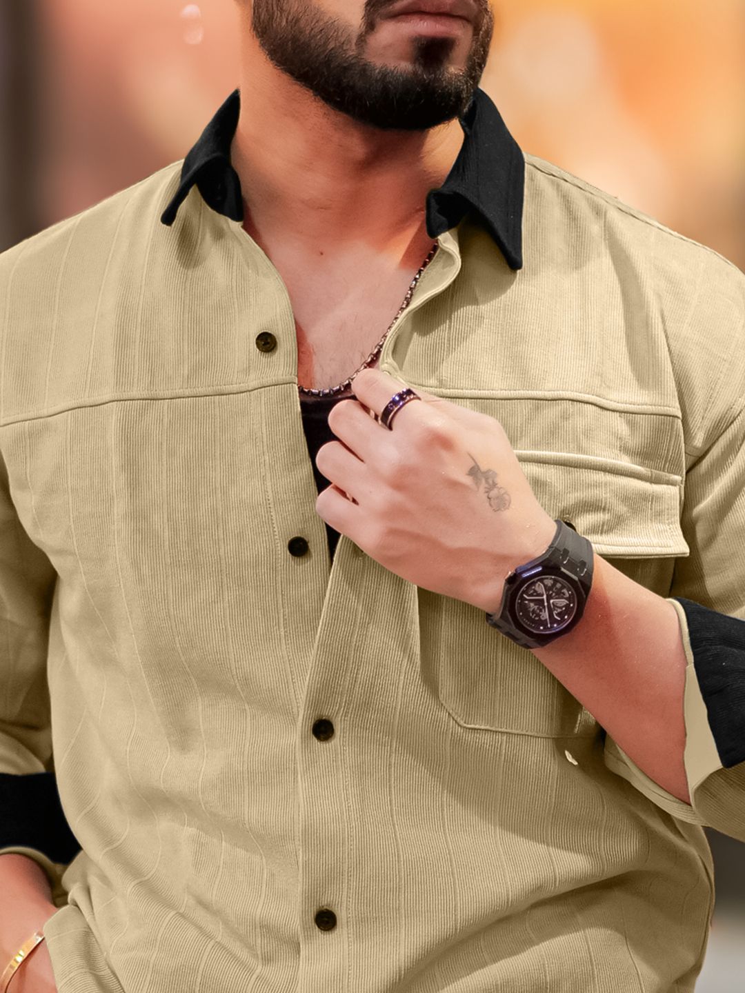 Maniac Classic Fit Striped Spread Collar Cotton Shirt - Image 3