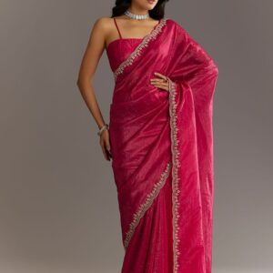 KALKI Fashion Embellished Embroidered Beads and Stones Tissue Saree