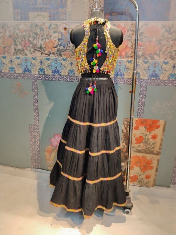 Embroidered Mirror Work Ready to Wear Lehenga & Choli - Image 4