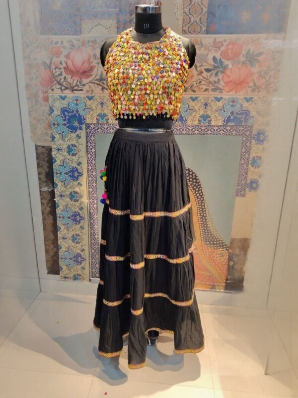 Embroidered Mirror Work Ready to Wear Lehenga & Choli - Image 3